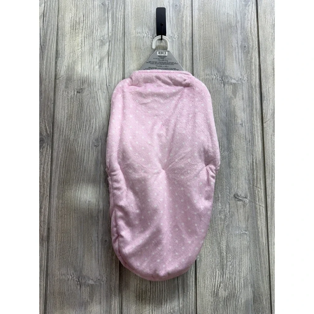 Blankets & Beyond Pink Polka Dot Plush Swaddle Bag Newborn 0-3M Sleep Sack